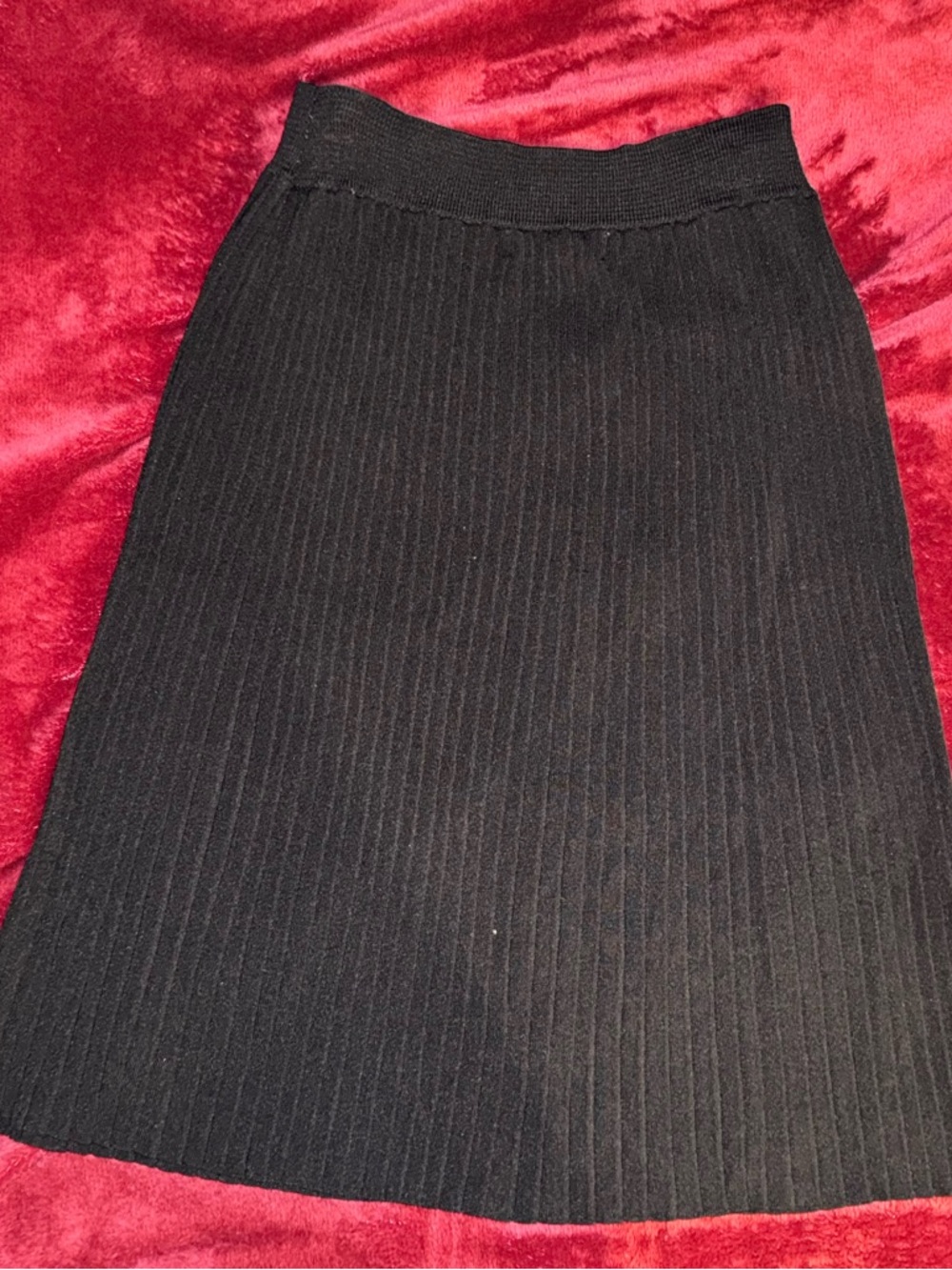 Philosophy Black Ribbed A-Line Skirt - Picture 3 of 3